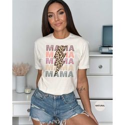 retro vintage mama shirt, leopard mama shirt, motherhood shirt, mother's day gift, cute mom shirts, mama shirt, gift for