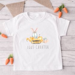 easter boys shirt, funny eggscavator tractor tee, cute easter bunny toddler tee, kids ea