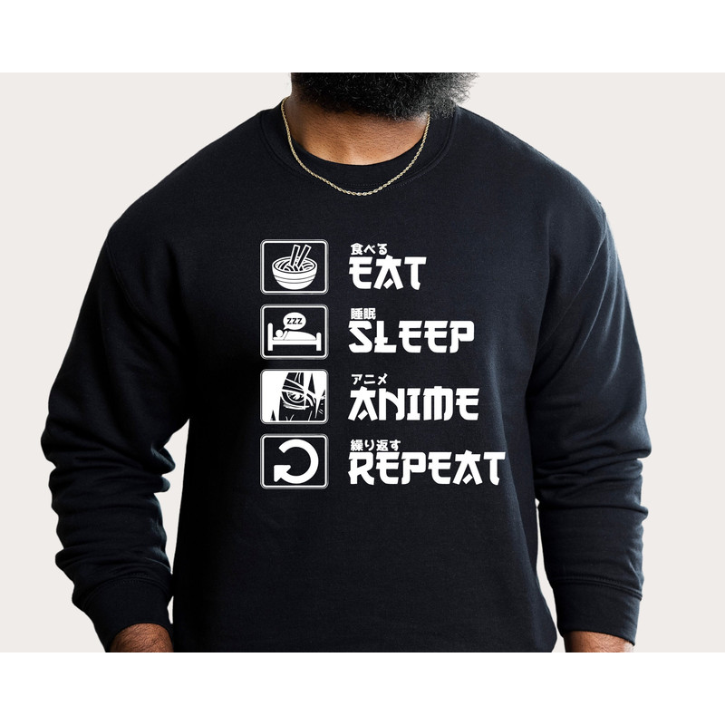 Eat Sleep Anime Repeat T-shirt, Funny Anime Shirt for Men Women, Anime Manga Lover Gift, Anime Gift Tshirt, Japan Culture Present Shirt - 1.jpg