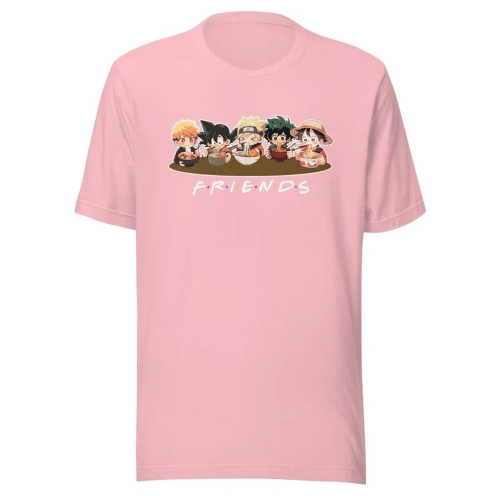 Friends Kawaii Ramen T-Shirt (featuring Ichigo, Goku, Naruto, Midoriya, Luffy), Anime Vintage 90s T-shirt, Anime Graphic Tee, Gifts For Fan - 7.jpg