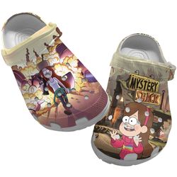 gravity falls clog shoes unisex, gravity falls crocs, movie crocs, gravity falls, movie sandals, cartoon crocs