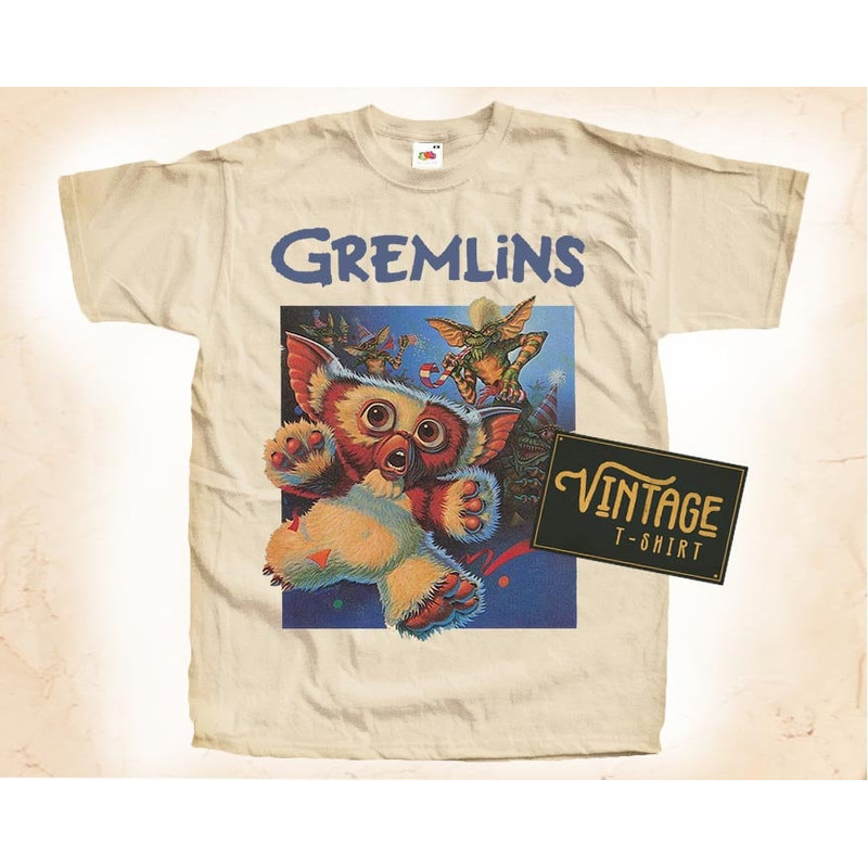 Gremlins V3 T shirt Tee Natural Vintage Cotton Movie Poster All Sizes S M L XL 2X 3X 4X 5X - 1.jpg