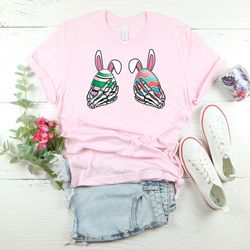 egg skeleton shirt, skeleton shirt, happy easter shirt, cute bunny tee, easter bunny