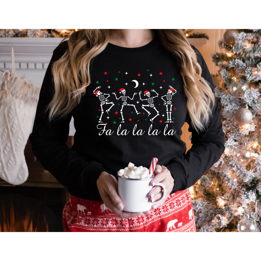Fa La La Christmas Skeleton Shirt,Christmas Dancing Skeleton Sweater,Funny Christmas Shirt,Merry And Bright Christmas,Chritmas Squad,XMAS - 1.jpg