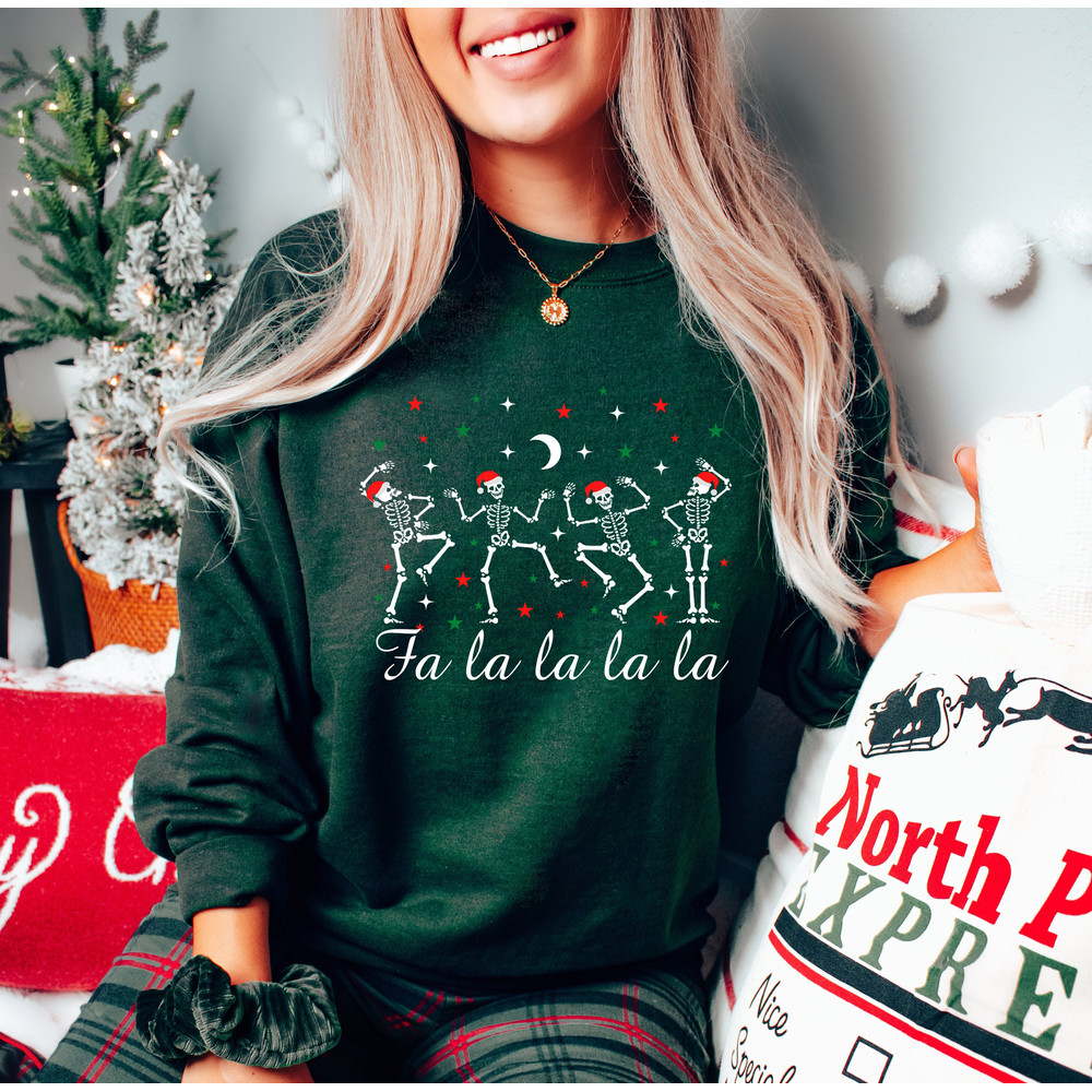 Fa La La Christmas Skeleton Shirt,Christmas Dancing Skeleton Sweater,Funny Christmas Shirt,Merry And Bright Christmas,Chritmas Squad,XMAS - 2.jpg
