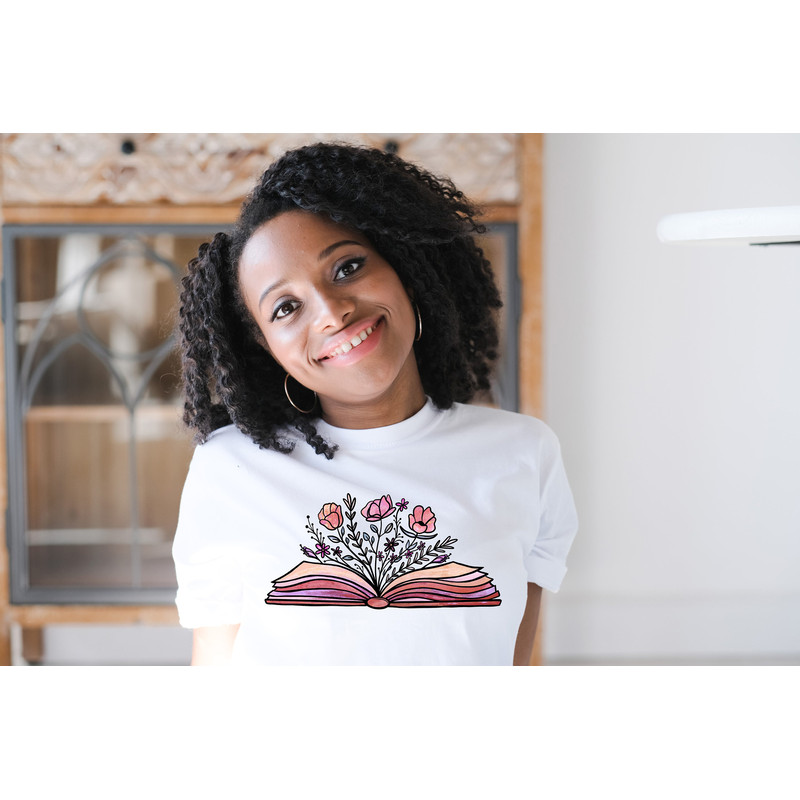 Floral Book Shirt,Book Sweatshirt,Flower Book Shirt,Reading Book Lover Gift,Wild Flowers Book Shirt,Teacher Gift,Gift For Bookworms Sweaters - 3.jpg