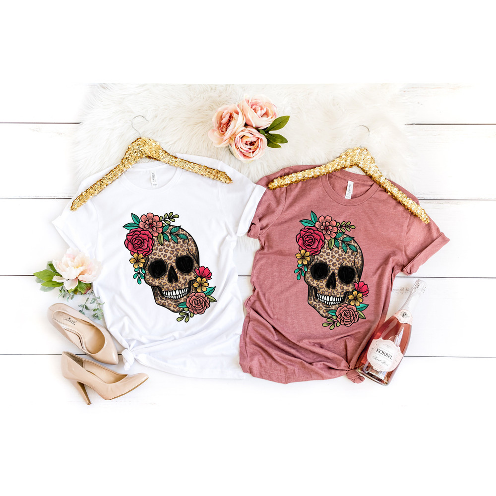 Floral Skeleton Skull Shirt,Skeleton Shirt,Improve Yourself Shirt,Floral Funny Skull Outfit,Floral Skeleton Outfit,Do Something Better Shirt - 3.jpg