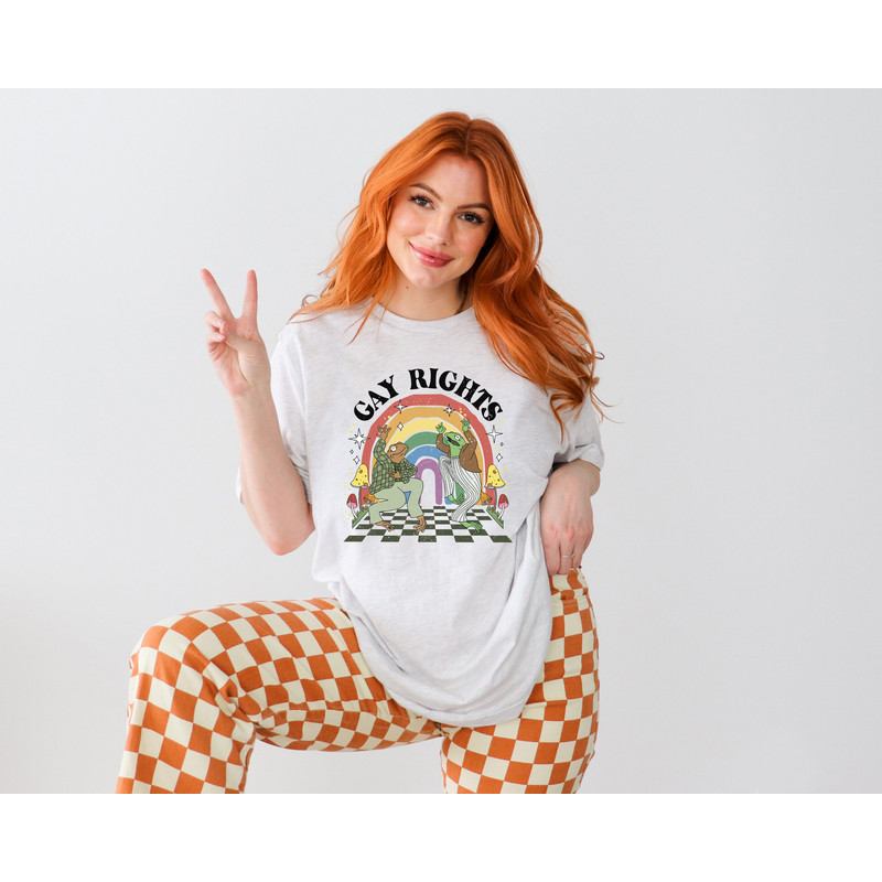 Frog and Toad Gay Rights Shirt, Rainbow Colors Frog Pride Shirt, Groovy Pride Shirt, LGBTQ+ Gifts, Love Is Love Shirt, Gay Frog Shirt, Trans - 3.jpg