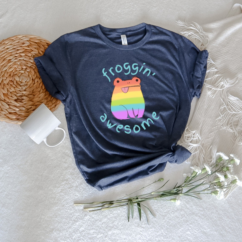Froggin' Awesome, Gay Frog Shirt, Funny LGBTQ Frog Tee, Rainbow Colors Pride Shirt, LGBTQ Pride Gift, Trans Pride Shirt, Human Rights Tshirt - 2.jpg
