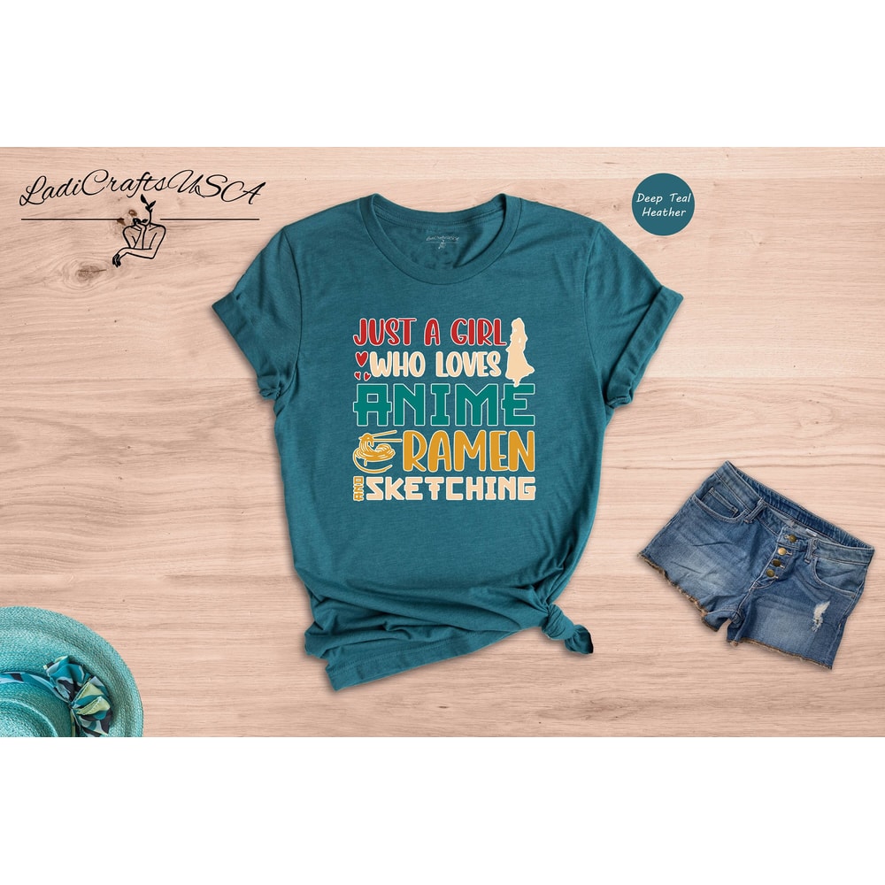 Just A Girl Who Loves Anime Ramen And Sketching T-shirt, Anime Girl Shirt, Ramen Lover Shirt, Anime Lover Gift, Sketching Tee - 6.jpg