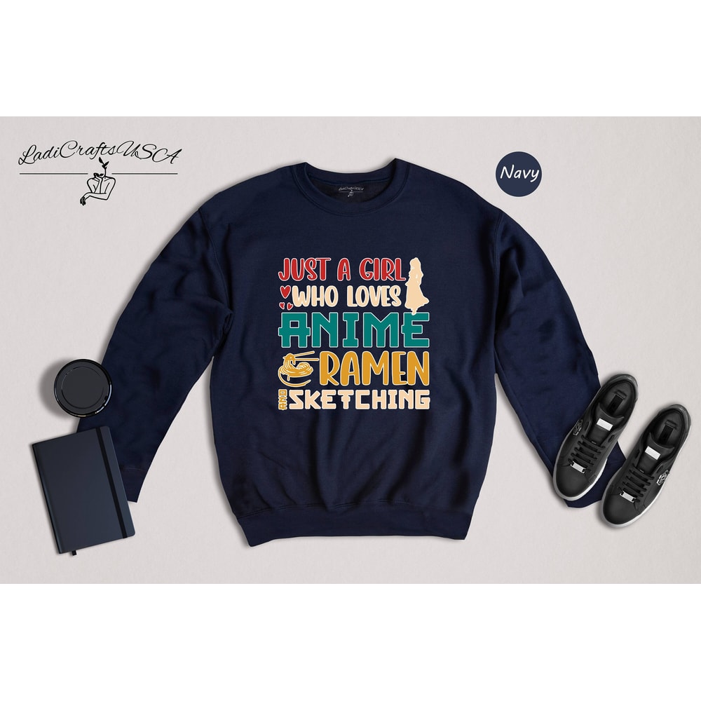 Just A Girl Who Loves Anime Ramen And Sketching T-shirt, Anime Girl Shirt, Ramen Lover Shirt, Anime Lover Gift, Sketching Tee - 7.jpg