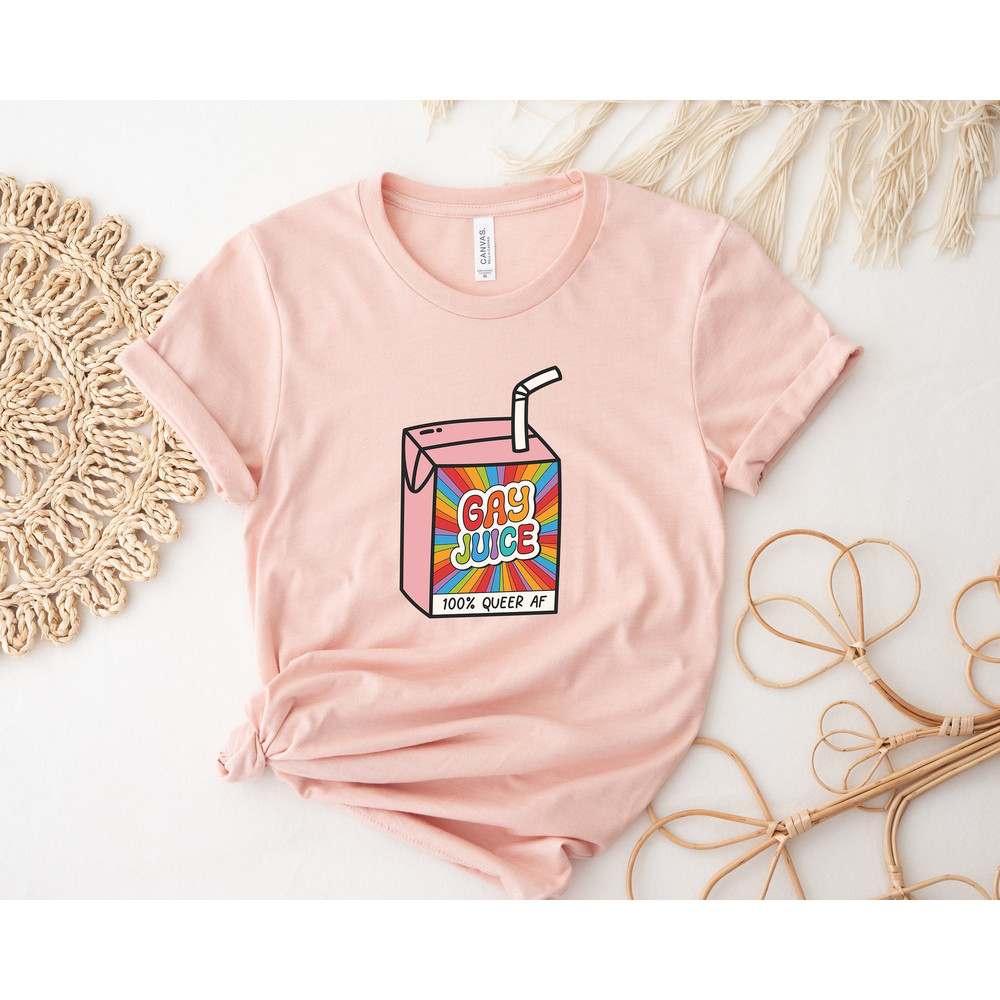 Gay Juice 100% Queer AF, Queer Pride Awareness Shirt, Funny Gay Shirt, Trans Shirt, Lesbian Shirt, Bisexual Gift, Love Is Love, Queer Future - 1.jpg