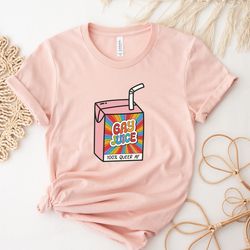 gay juice 100 queer af,  queer pride awareness shirt,  funny gay shirt,  trans shirt,  l