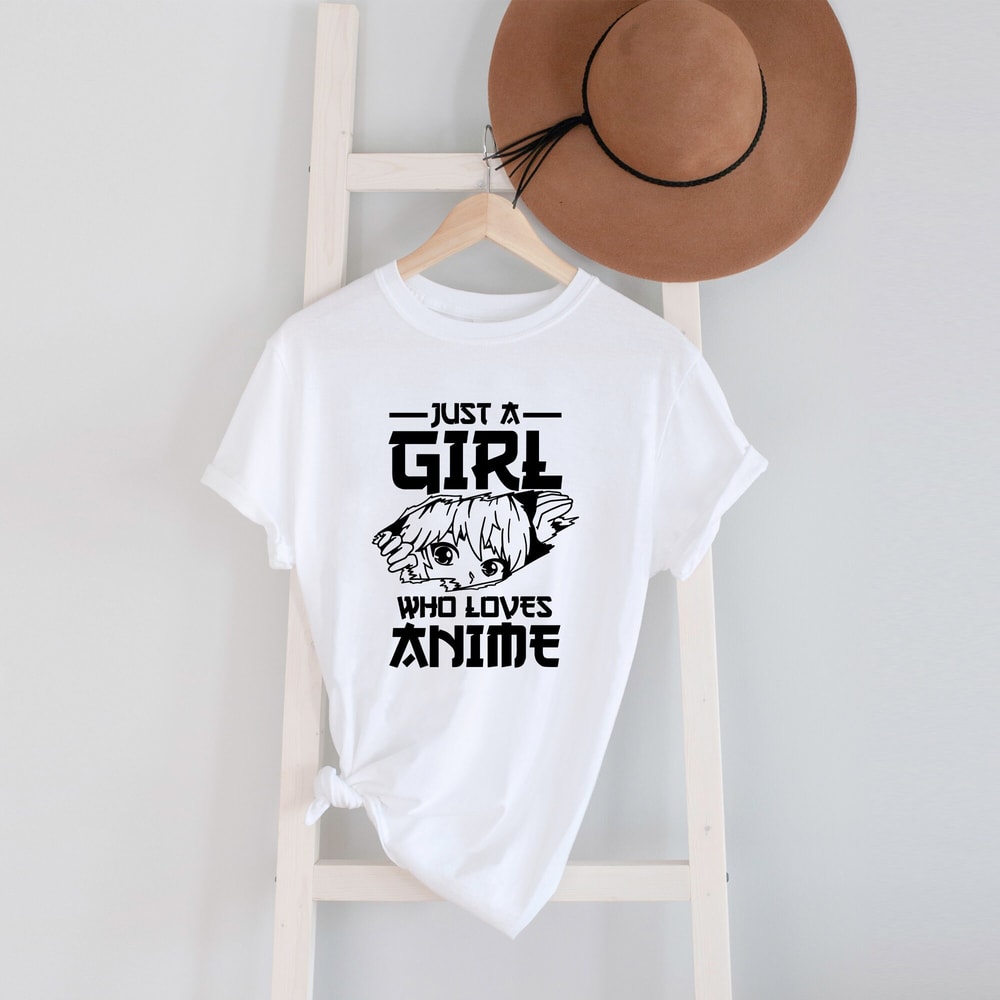 Just A Girl Who Loves Anime T-Shirt, Anime Graphic Shirt, Cute Anime T-Shirt, Gift For Anime Lover, Ramen Lover, Anime Fan Shirt - 2.jpg