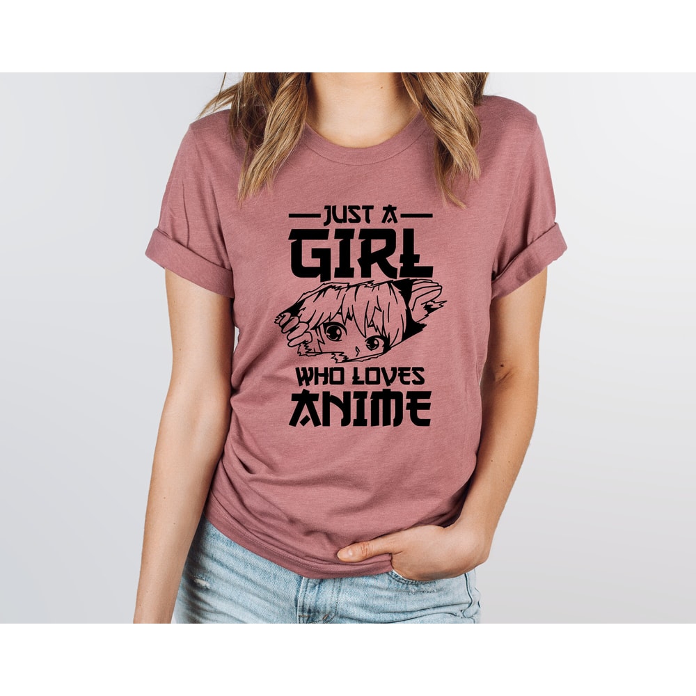Just A Girl Who Loves Anime T-Shirt, Anime Graphic Shirt, Cute Anime T-Shirt, Gift For Anime Lover, Ramen Lover, Anime Fan Shirt - 3.jpg