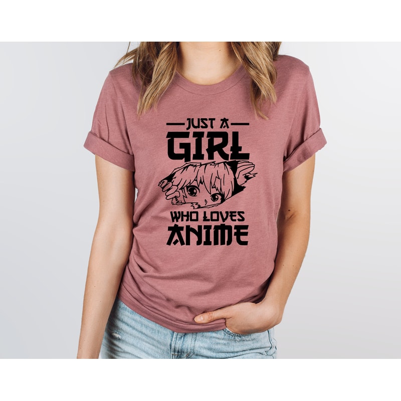 Just A Girl Who Loves Anime T-Shirt, Anime Graphic Shirt, Cute Anime T-Shirt, Gift For Anime Lover, Ramen Lover, Anime Fan Shirt - 3.jpg