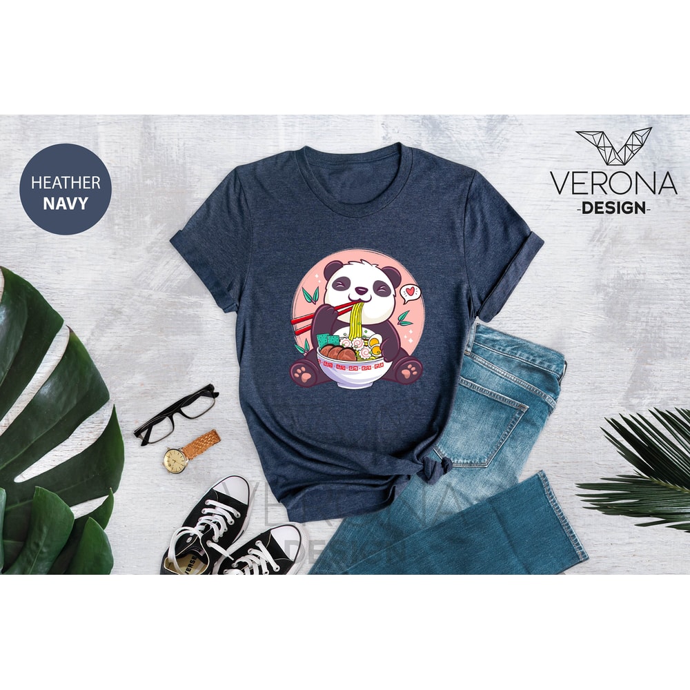 Panda Ramen Shirt, Ramen Shirt, Panda Shirt, Anime Panda Shirt, Panda Lover Shirt, Panda With Ramen, Food Clothing, Anime Ramen Shirt - 5.jpg