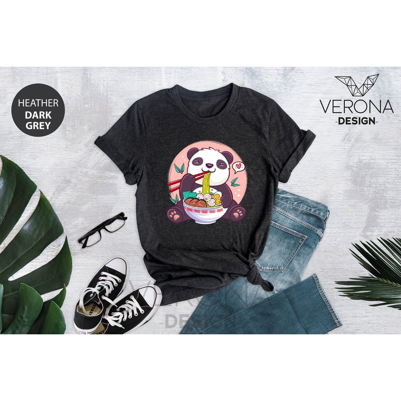 Panda Ramen Shirt, Ramen Shirt, Panda Shirt, Anime Panda Shirt, Panda Lover Shirt, Panda With Ramen, Food Clothing, Anime Ramen Shirt - 6.jpg