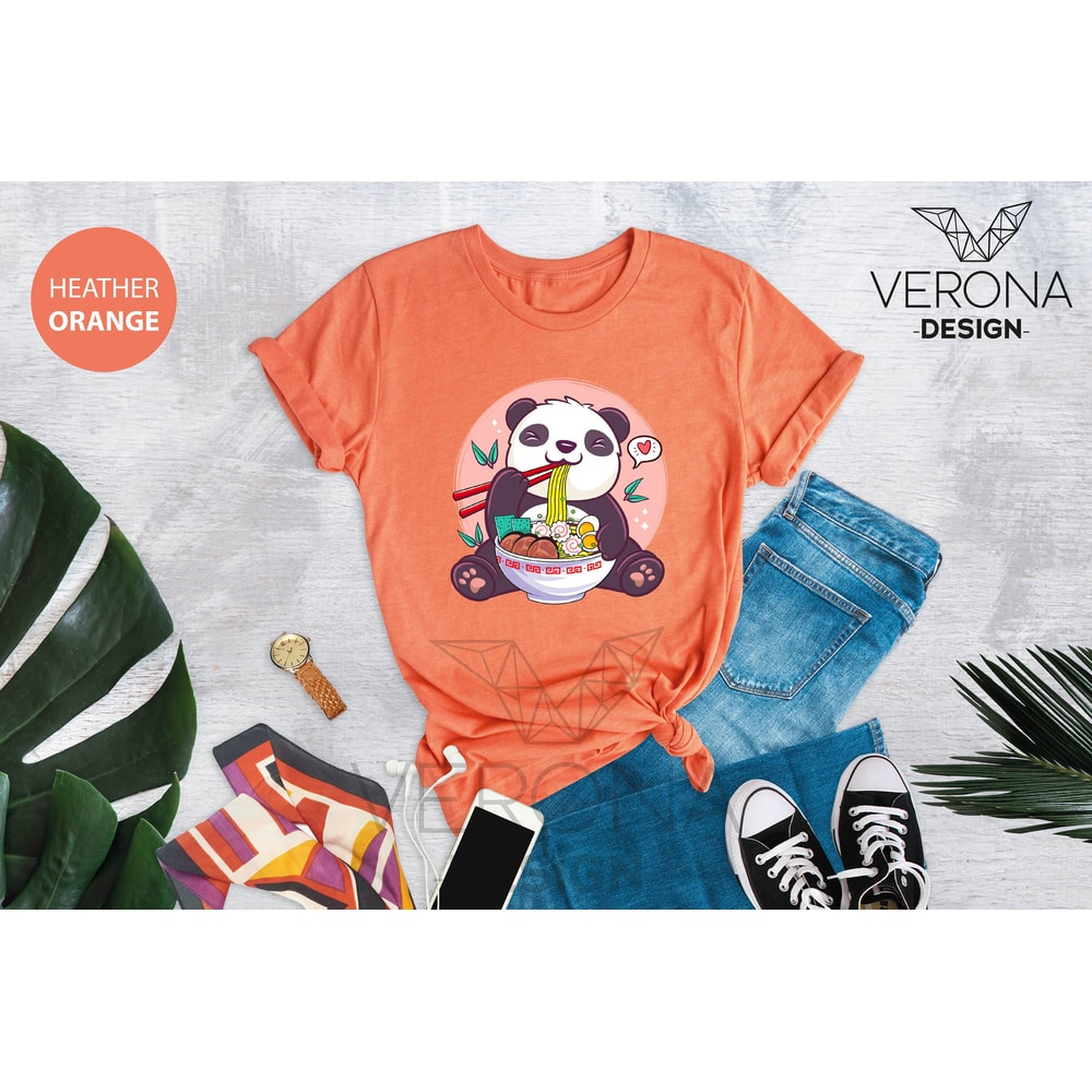 Panda Ramen Shirt, Ramen Shirt, Panda Shirt, Anime Panda Shirt, Panda Lover Shirt, Panda With Ramen, Food Clothing, Anime Ramen Shirt - 7.jpg