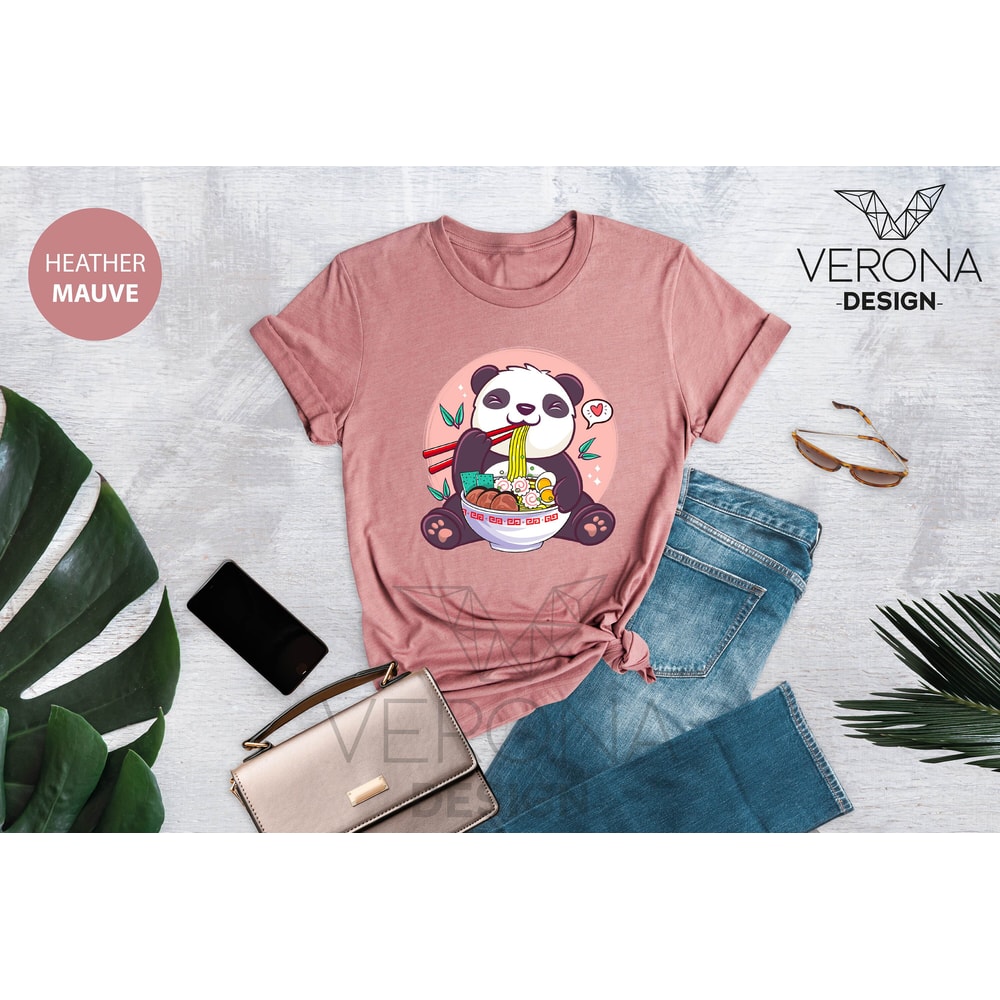 Panda Ramen Shirt, Ramen Shirt, Panda Shirt, Anime Panda Shirt, Panda Lover Shirt, Panda With Ramen, Food Clothing, Anime Ramen Shirt - 8.jpg