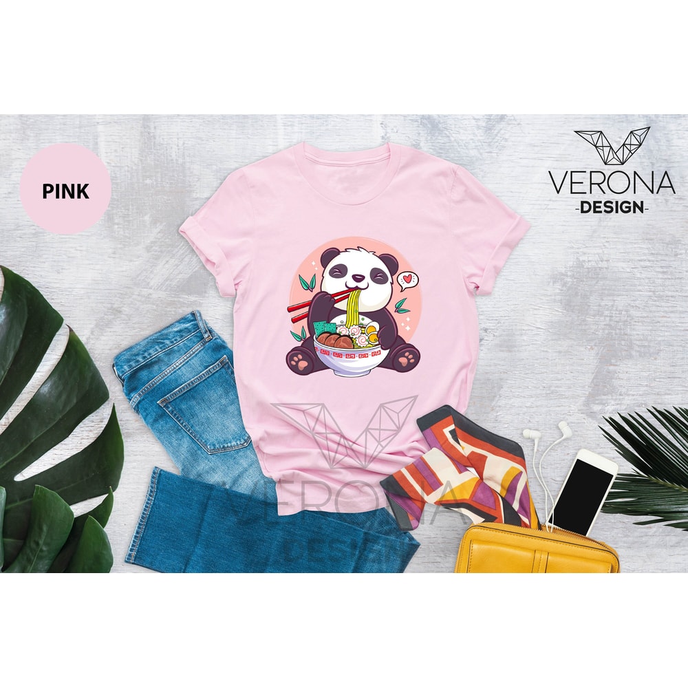 Panda Ramen Shirt, Ramen Shirt, Panda Shirt, Anime Panda Shirt, Panda Lover Shirt, Panda With Ramen, Food Clothing, Anime Ramen Shirt - 9.jpg