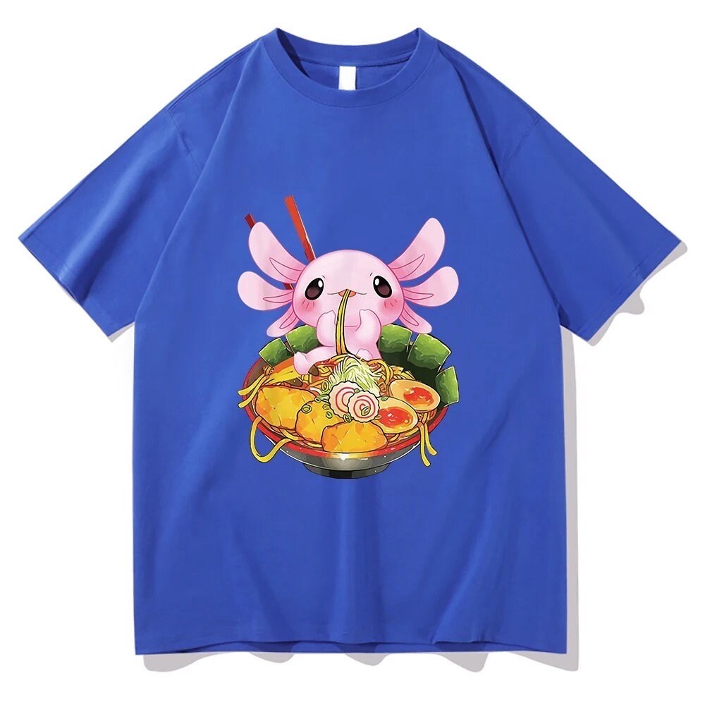 Sushi lovers Axolotl T shirt Axolotl eat ramen Tshirt Relax style shirt Anime look Adults shirts Couple gift Axolotl tees - 9.jpg