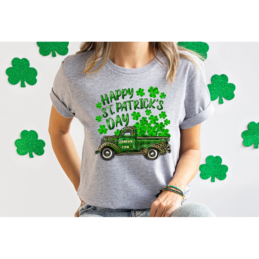 Happy St Patricks Day Shirt,St Patrick Lucky Truck Shirt,Retro Vintage St Patricks Tshirt,Watercolor Clover Shirt,Womens St Paddys Day Shirt - 3.jpg