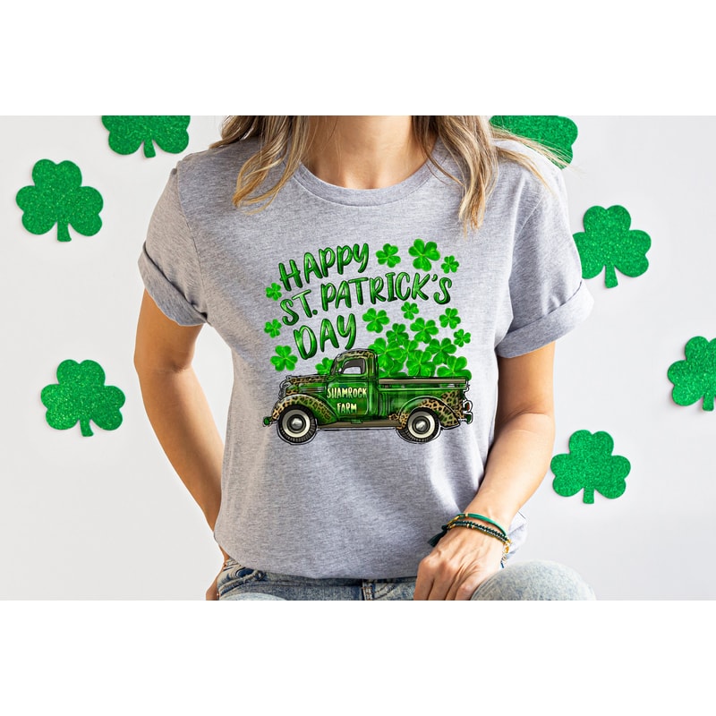 Happy St Patricks Day Shirt,St Patrick Lucky Truck Shirt,Retro Vintage St Patricks Tshirt,Watercolor Clover Shirt,Womens St Paddys Day Shirt - 3.jpg