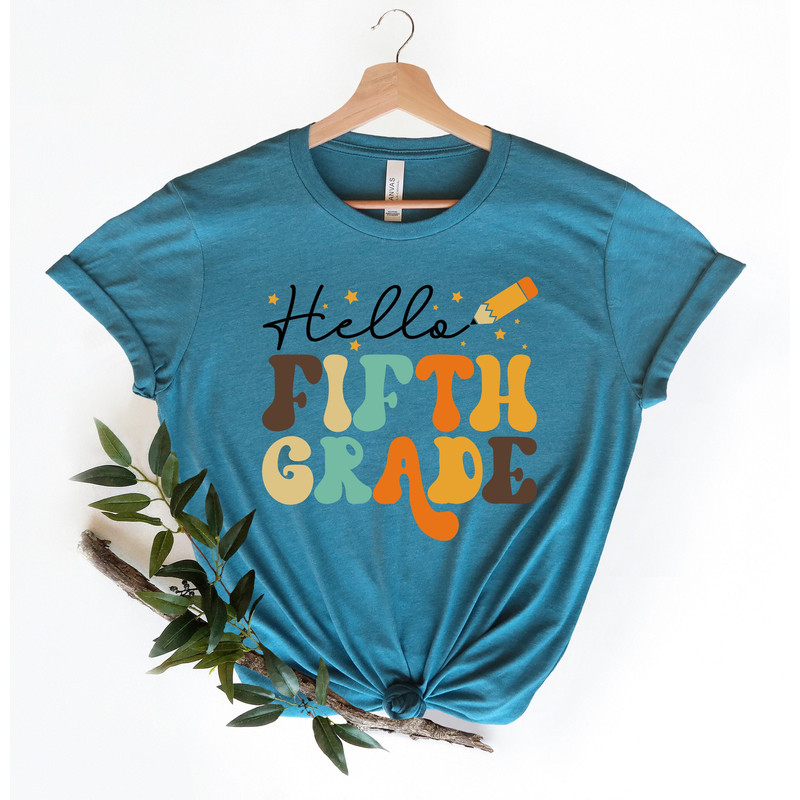 Hello Fifth Grade Welcome Back To Shirt,5th Grade Custom Shirt,Teacher Appreciation Tee,Custom School Grade Shirt, First Day Of School Shirt - 1.jpg
