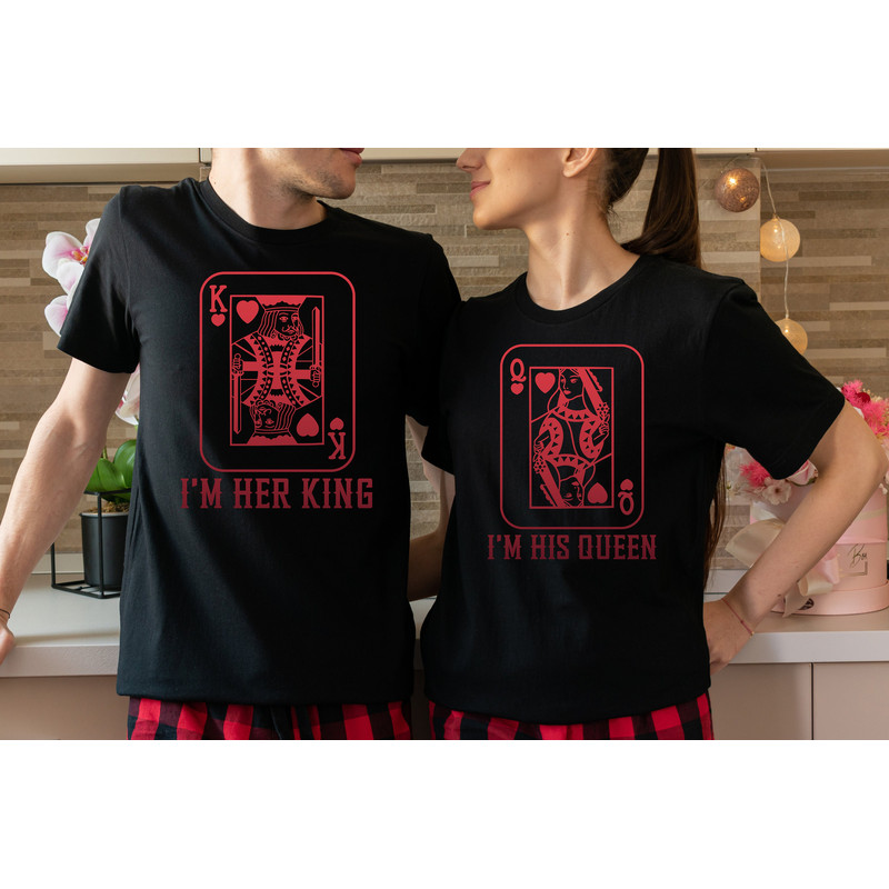 Her King and His Queen Shirt,Love Couples Tshirts,Valentines Day Gift For Couples,Personalized Gift For Couple Shirts,Valentines Sweatshirts - 2.jpg