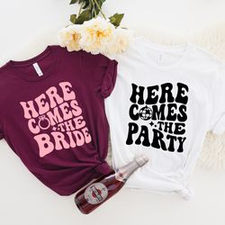 here comes the bride here comes the party shirts, retro comfort colors bachelorette pa