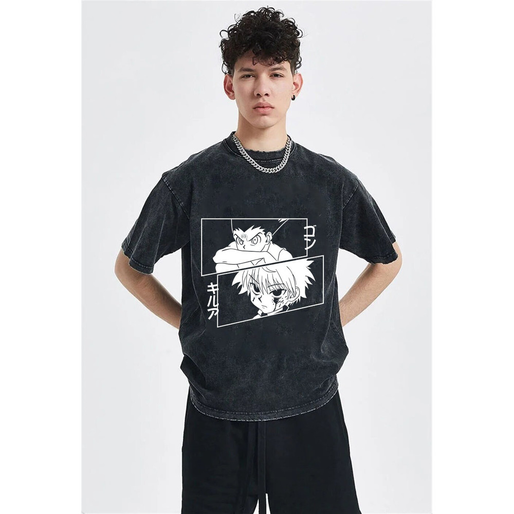 Unisex oversized vintage anime Tshirt, aesthetic clothing, Cotton washed shirts, graphic anime tee, anime manga shirts,anime lover gifts - 2.jpg