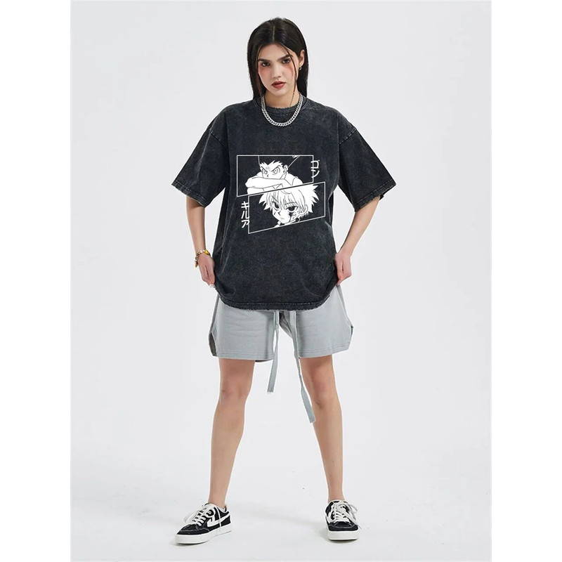 Unisex oversized vintage anime Tshirt, aesthetic clothing, Cotton washed shirts, graphic anime tee, anime manga shirts,anime lover gifts - 3.jpg