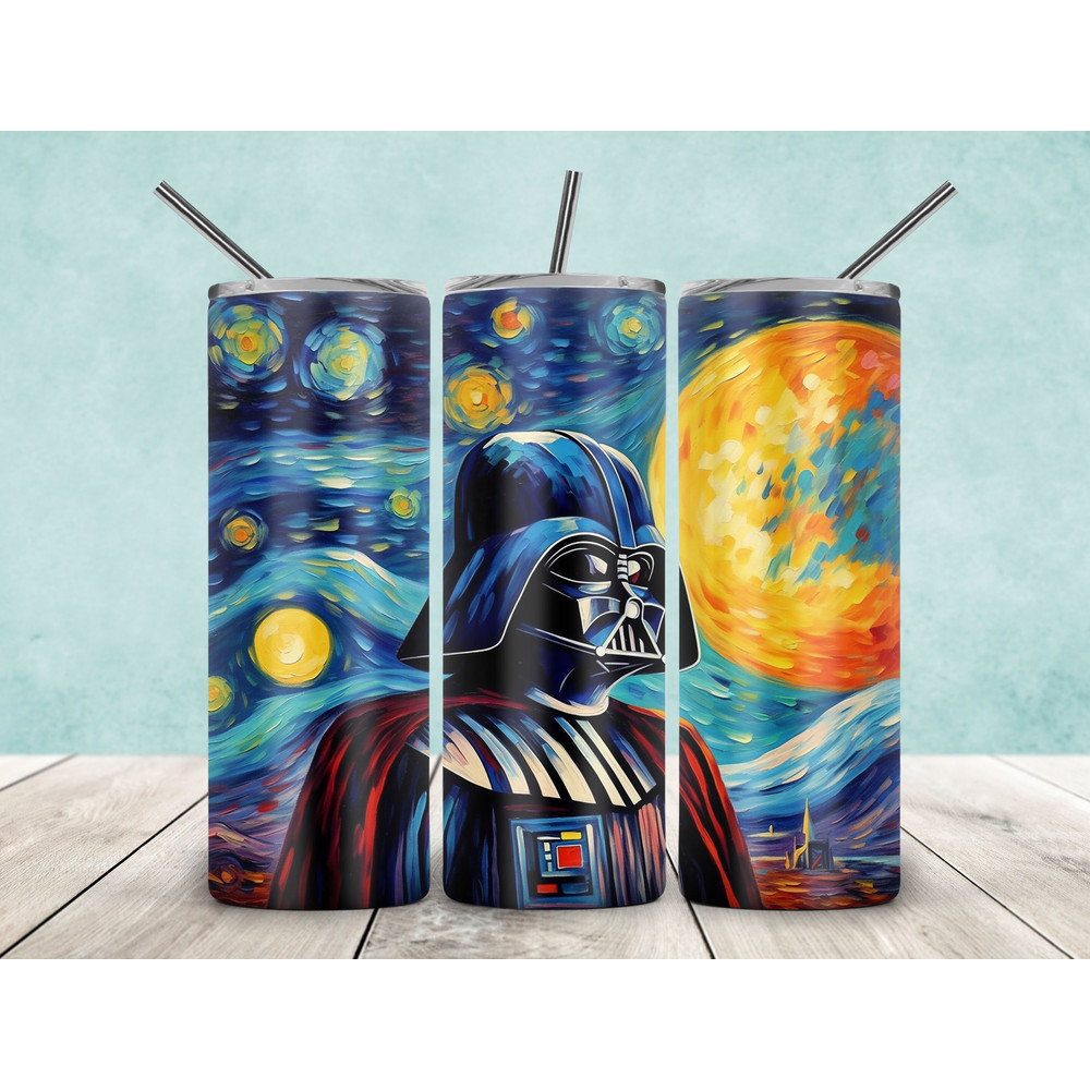Darth Vader 20oz Skinny Tumbler, Star Wars Sublimation, Van Gogh Style, Darth Vader Tumbler Sublimation, Darth Vader Png, Digital Download.jpg