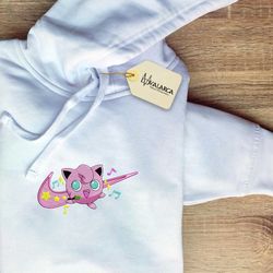 nike x jigglypuff embroidered sweatshirt, inspired anime embroidered sweatshirt, brand anime embroidered hoodie