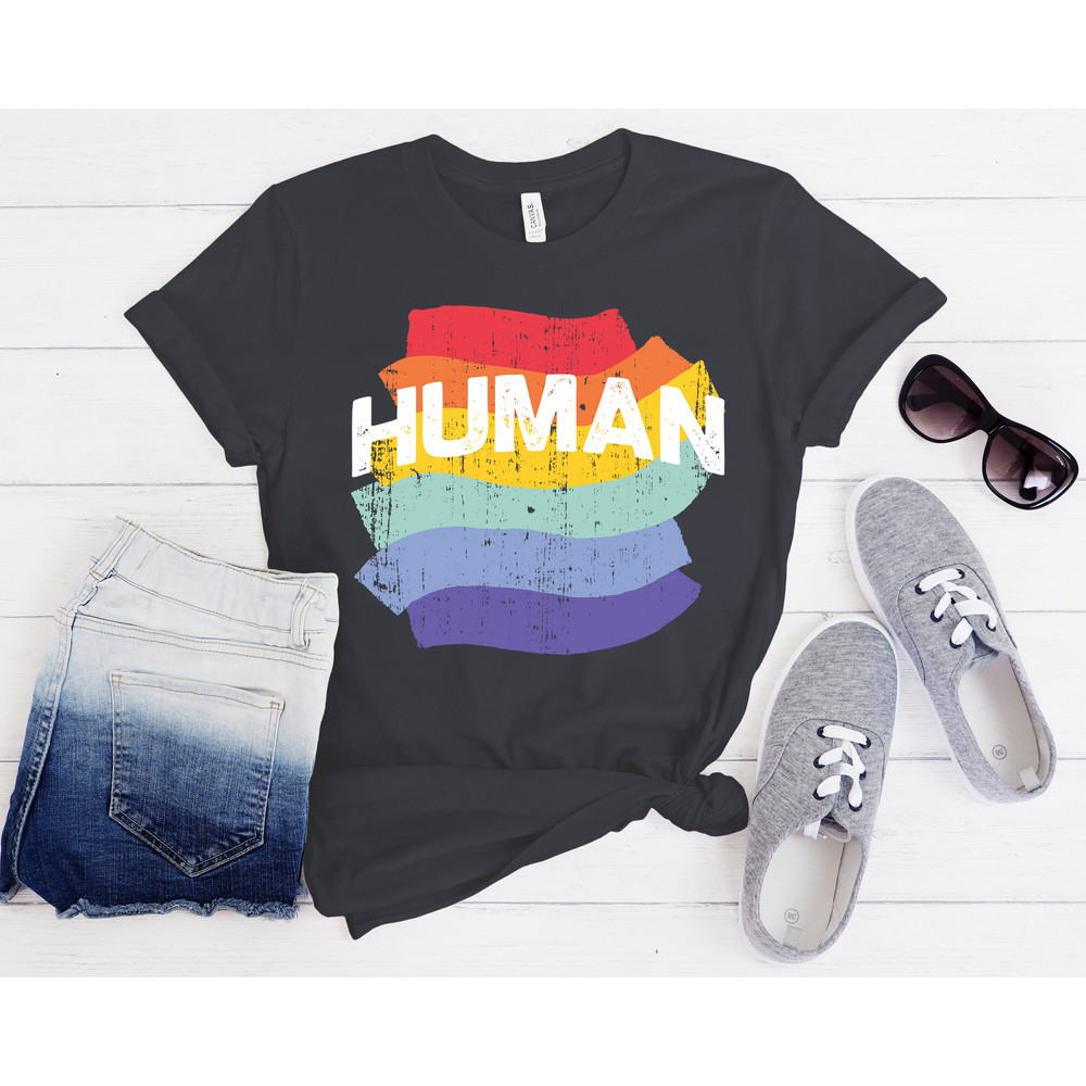 Human Shirt, Human LGBT Flag Shirt, Pride Month Shirt, Gay Pride Flag Shirt, Bisexual Flag Shirt, Lesbian Flag T-Shirts, Rainbow Flag Shirt - 2.jpg