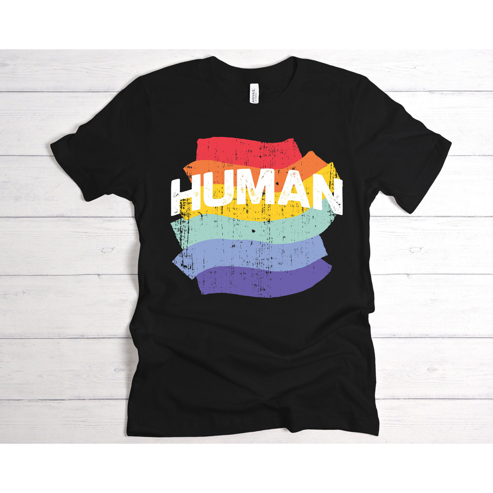 Human Shirt, Human LGBT Flag Shirt, Pride Month Shirt, Gay Pride Flag Shirt, Bisexual Flag Shirt, Lesbian Flag T-Shirts, Rainbow Flag Shirt - 3.jpg