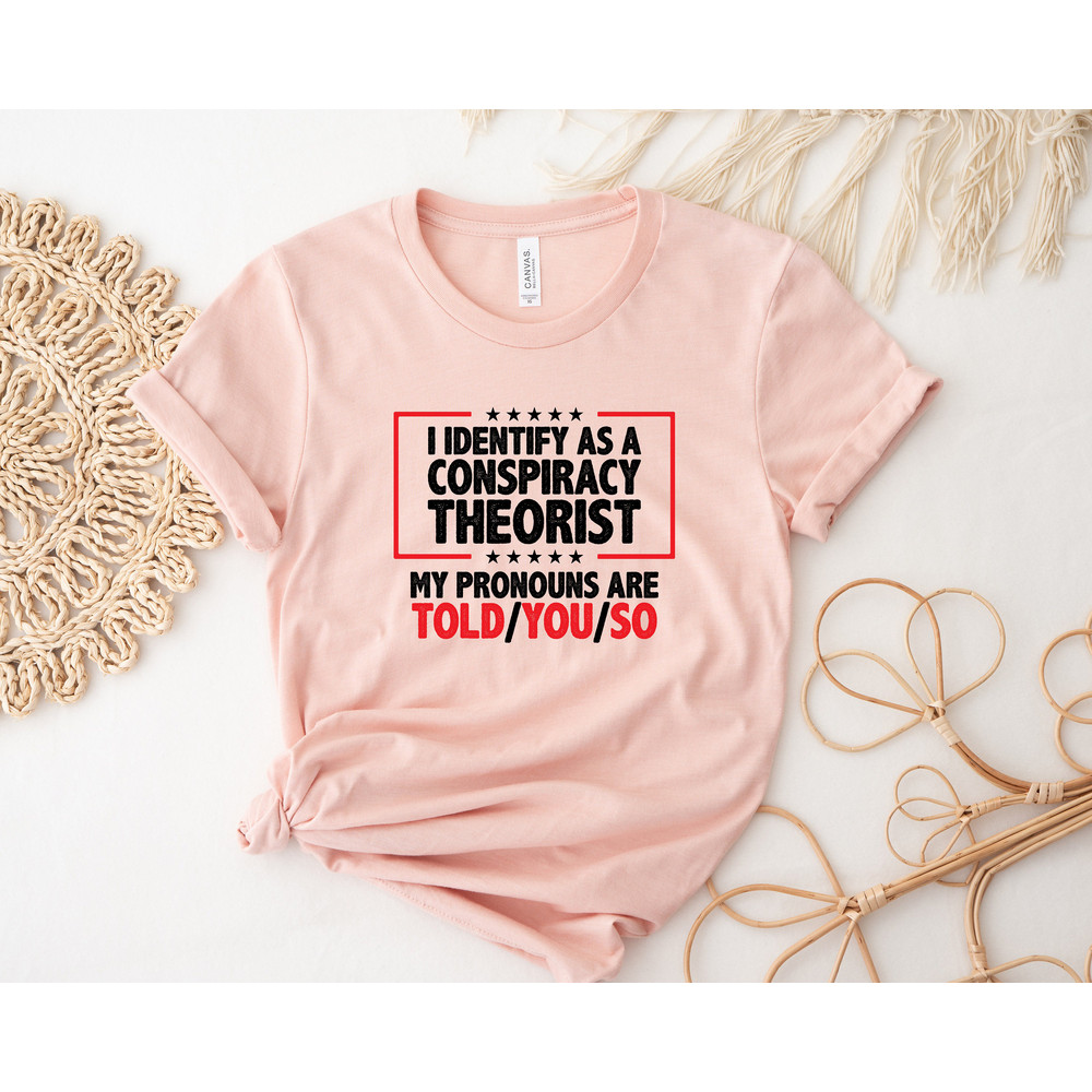 Identify As A Conspiracy Theorist My Pronouns Are Told You So Shirt, Funny Pronoun Shirt, Conspiracy Theorist Shirt, Equality Shirt, Her Tee - 2.jpg
