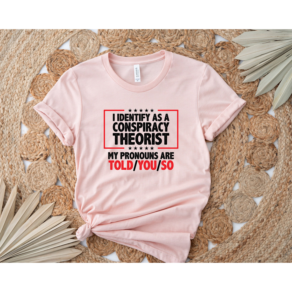 Identify As A Conspiracy Theorist My Pronouns Are Told You So Shirt, Funny Pronoun Shirt, Conspiracy Theorist Shirt, Equality Shirt, Her Tee - 3.jpg
