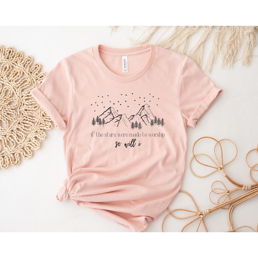 If The Stars Were Made To Worship So Will I Shirt,Scripture Shirts For Women,Aesthetic Christian Apparel,Bible Verse Sweatshirt,Gift For Her - 1.jpg