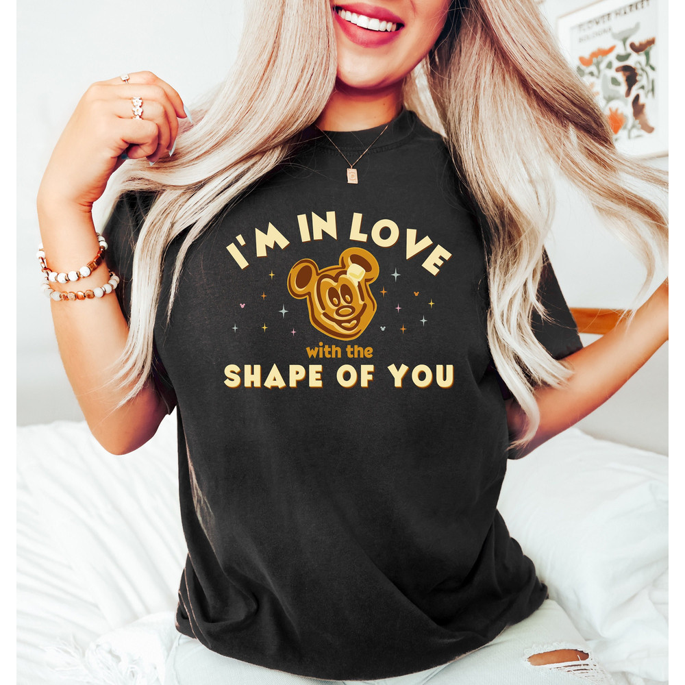I'm In Love With The Shape Of You, Mickey Waffle, Disney Snacks, Disney Inspired Tees, Disneyland Family Vacation, Groups Disneyworld Shirts - 1.jpg