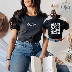 god is greater t-shirt, religious shirt, christian shirt, god shirt, church gift, faith shirts, christian apparel, retro