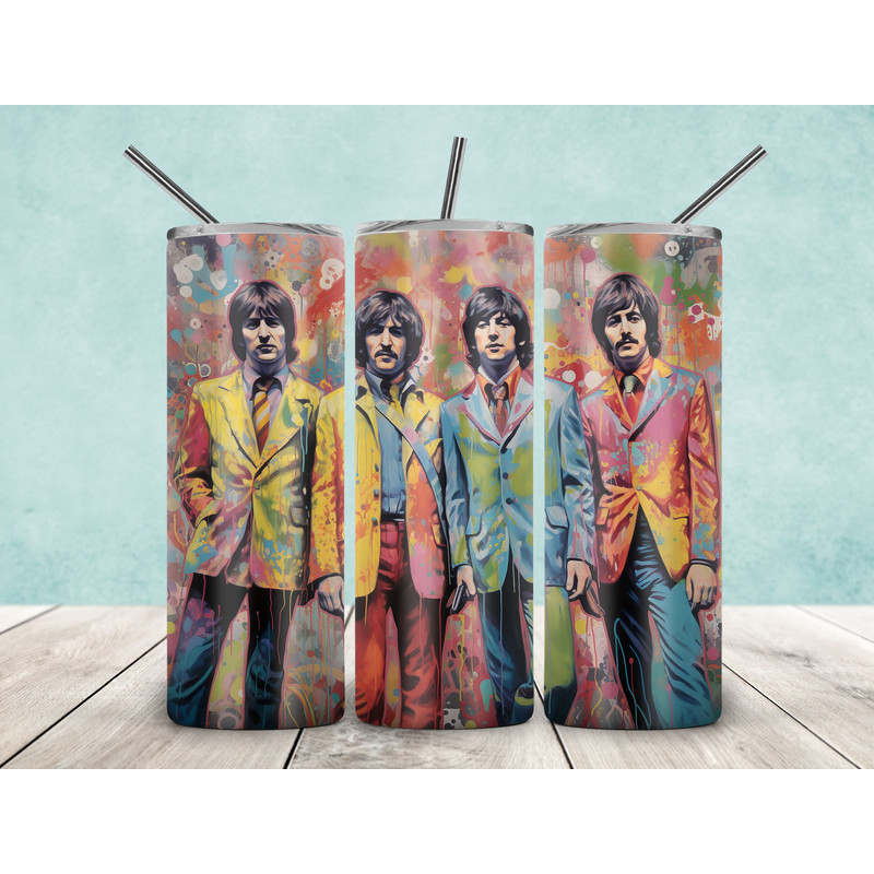 The Beatles 20oz Skinny Tumbler Sublimation, The Beatles Sublimations, The Beatles Tumbler PNG, 20oz Skinny Tumbler Wrap, The Beatles PNG-1.jpg