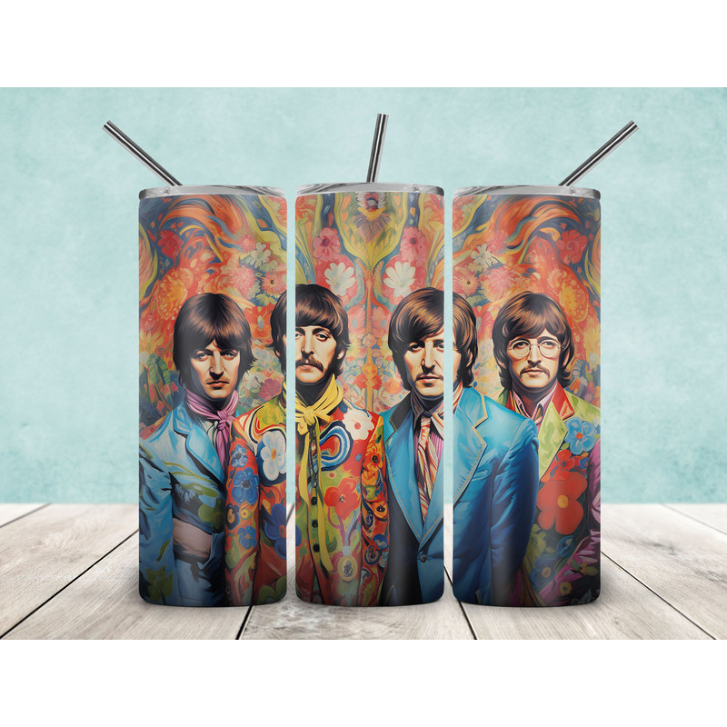 The Beatles 20oz Skinny Tumbler Sublimation, The Beatles Sublimations, The Beatles Tumbler PNG, 20oz Skinny Tumbler Wrap, The Beatles PNG-4.jpg