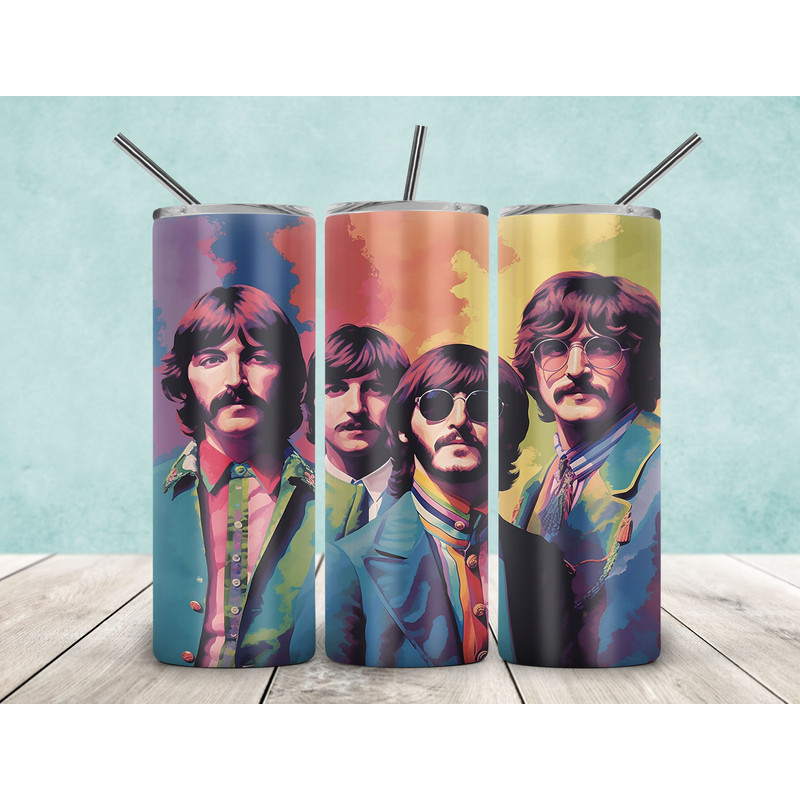 The Beatles 20oz Skinny Tumbler Sublimation, The Beatles Sublimations, The Beatles Tumbler PNG, 20oz Skinny Tumbler Wrap, The Beatles PNG-5.jpg