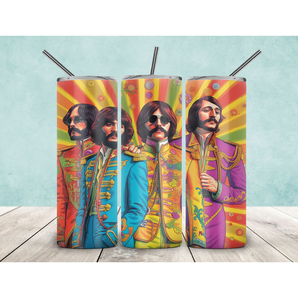 The Beatles 20oz Skinny Tumbler Sublimation, The Beatles Sublimations, The Beatles Tumbler PNG, 20oz Skinny Tumbler Wrap, The Beatles PNG-9.jpg