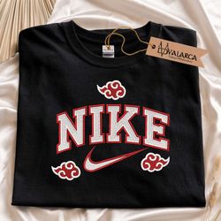 anime embroidered sweatshirt, akatsuki x nike embroidered sweatshirt, anime embroidered crewneck, anime embroidered
