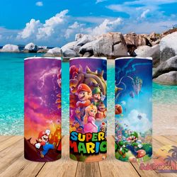 cartoon super mario tumbler, cartoon tumbler, cartoon skinny tumbler