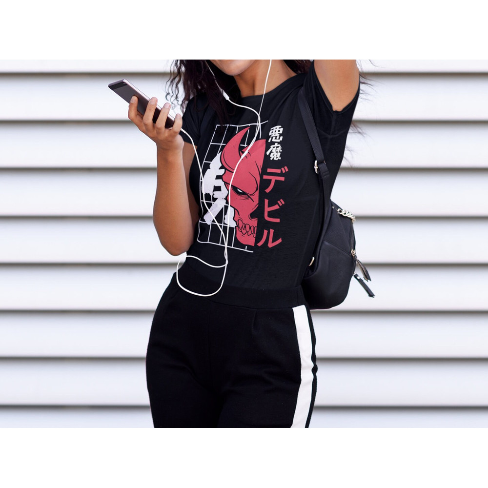 Unisex Japanese Demon T-shirt streetwear, japanese streetwear, grunge, goth, alternative, alt, grunge shirt - 2.jpg
