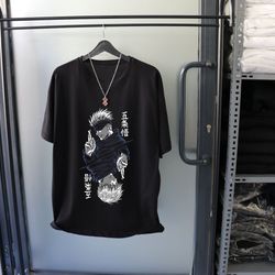 unisex oversized black shirt, japanese manga tshirt, graphic anime tee, harajuku clothing, anime japan t-shirt, anime lo